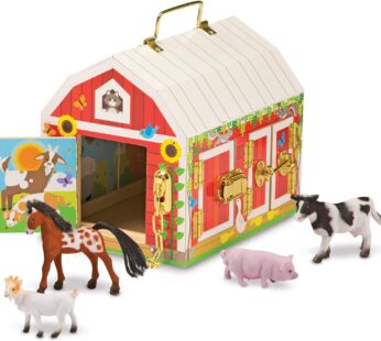 Melissa & Doug 2564 Latches Barn Toy, 10.25” x 9” x 7.5”