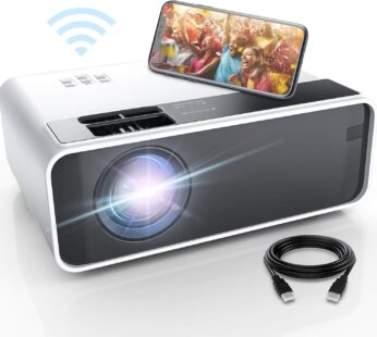 ELEPHAS 5G WiFi Projector, HD 1080P Support Mini Projector, Portable Outdoor Movie Projector 200″ Display Screen, Compatible with Android/iOS/HDMI/USB/Fire Stick/PS5/VGA