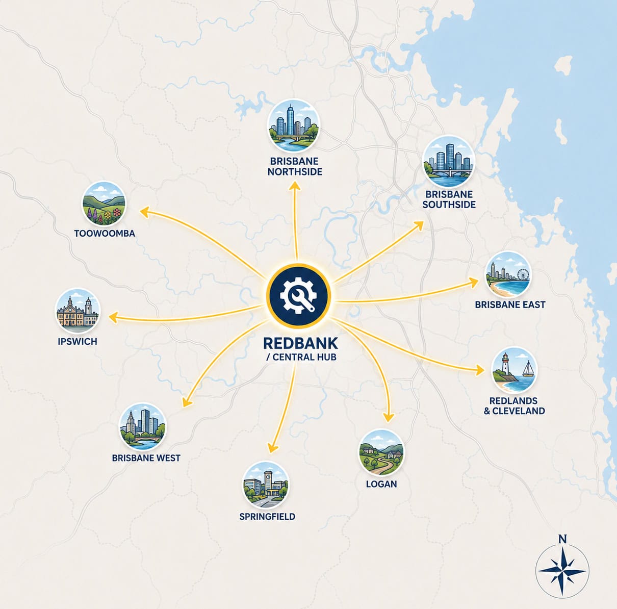 Map of the South East Queensland areas Shopace delivers to