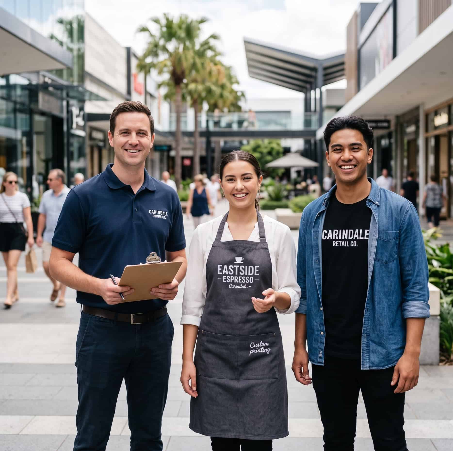 Branded polos for a Carindale retail business