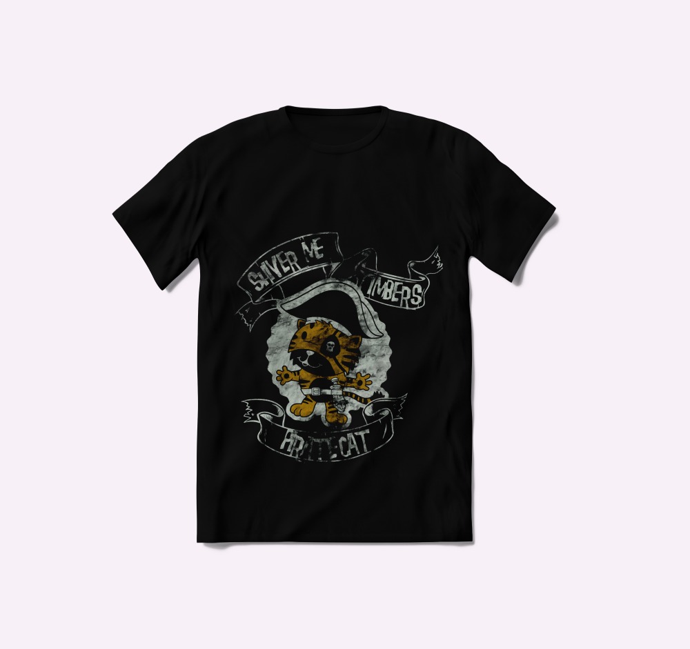 Shiver Me Timbers Heli Cat Vintage Graphic T-Shirt — Tees