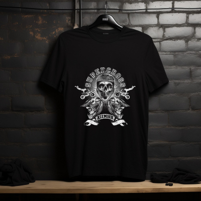 Supercross Skull Rider Black T-Shirt — Mens Tees