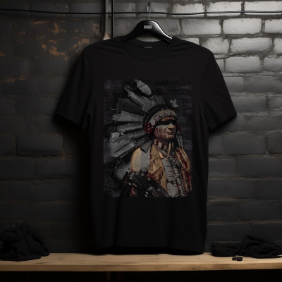 Native Warrior Spirit Black T-Shirt — Tees