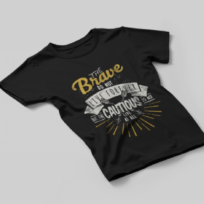 Brave Not Perfect Inspirational Black T-Shirt — Mens Tees