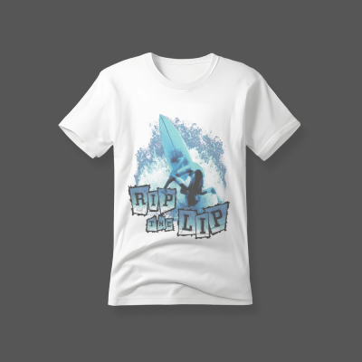 Rip the Lip Surfer Graphic T-Shirt – White — Tees