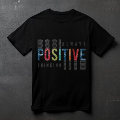 Always Positive Thinking Black T-Shirt — Mens Tees