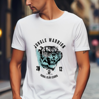 Jungle Warrior Tribal Clan Leader Graphic T-Shirt – White — Tees