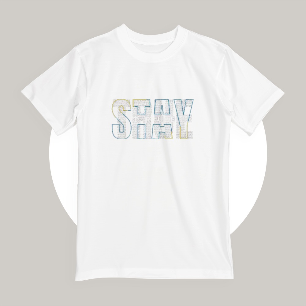 Men's Stay True Graphic Print T-Shirt – Minimalist Motivational Cotton Tee — Tees