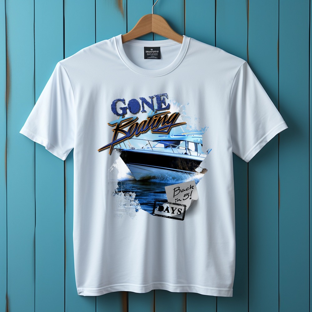 Gone Boating Graphic Printed Unisex T-Shirt — Tees
