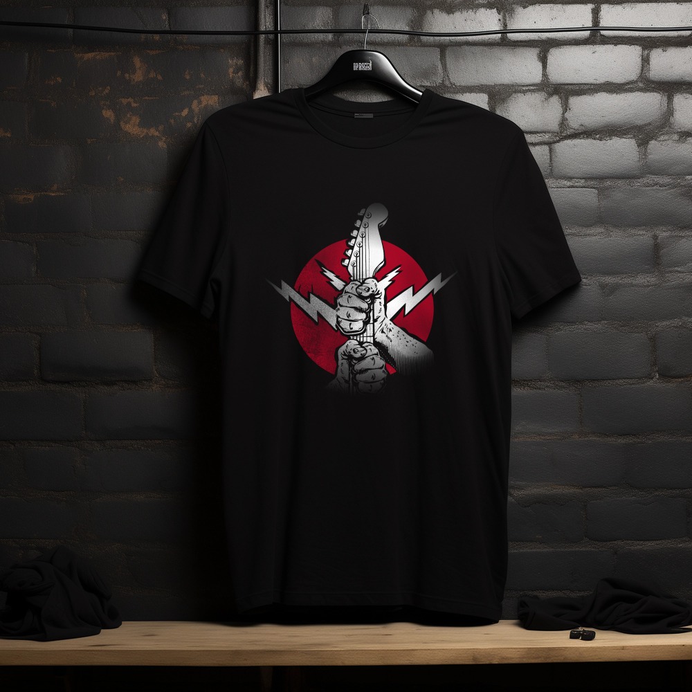 Rock Guitar Graphic T-Shirt – Black Music Lover Tee — Tees