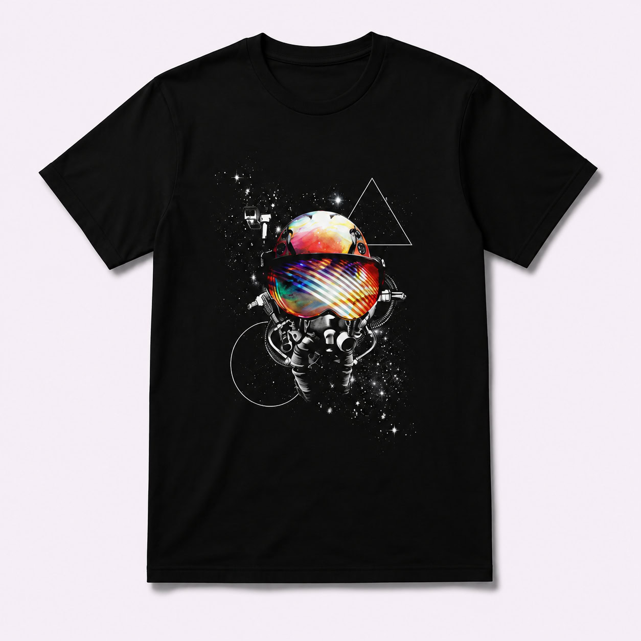 Cosmic Astronaut Neon Visor Graphic T-Shirt — Tees