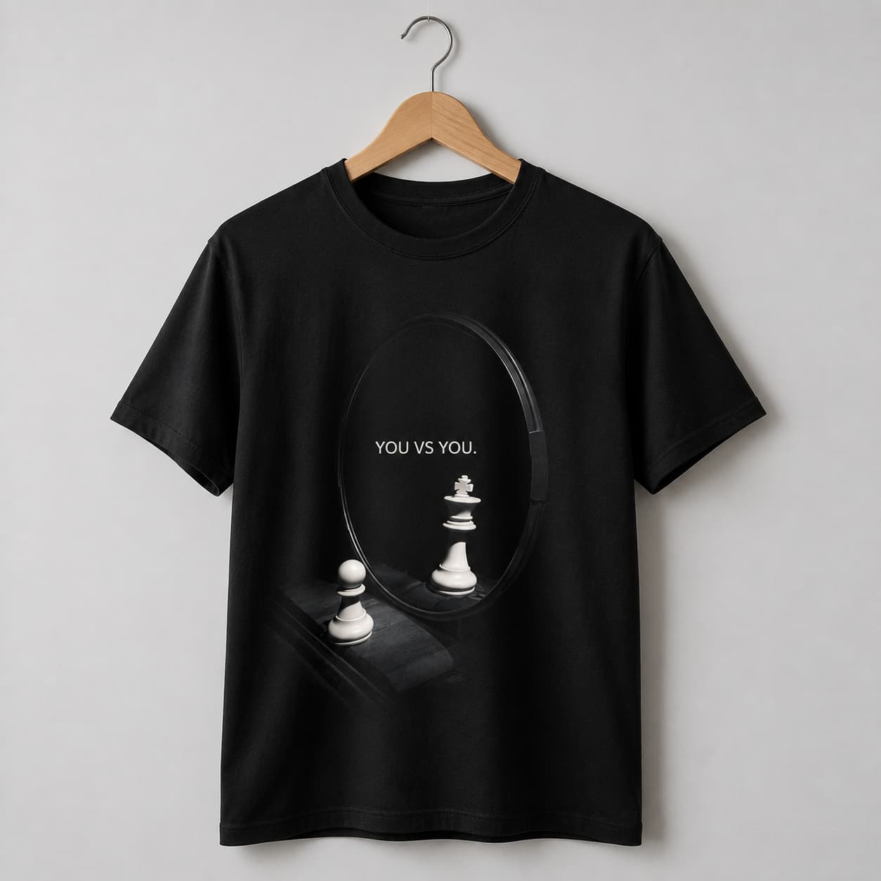 You vs You Motivational Chess Graphic Black T-Shirt — Tees