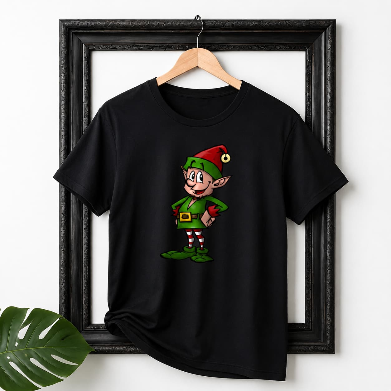 Cute Christmas Elf Graphic Printed T-Shirt for Men & Women — Tees