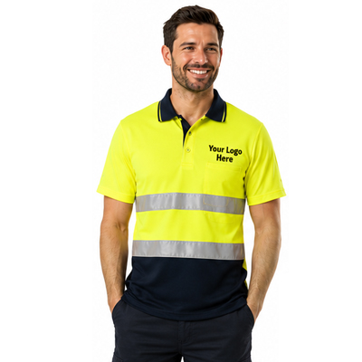 Men's Lime Hi-Vis Safety Polo Shirt — Hi-Vis