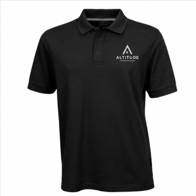 Custom Black Polo with Logo Print — Polos
