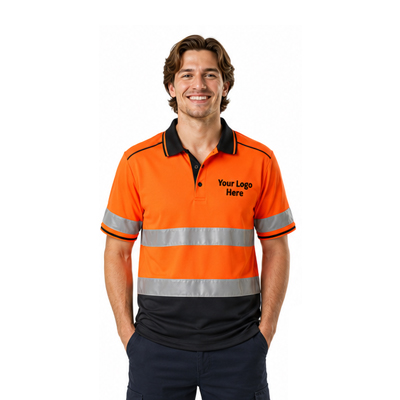 Classic Orange Reflective Work Polo — Polos