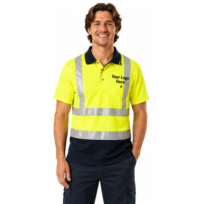 Lime Hi-Vis Reflective Safety Polo — Hi-Vis