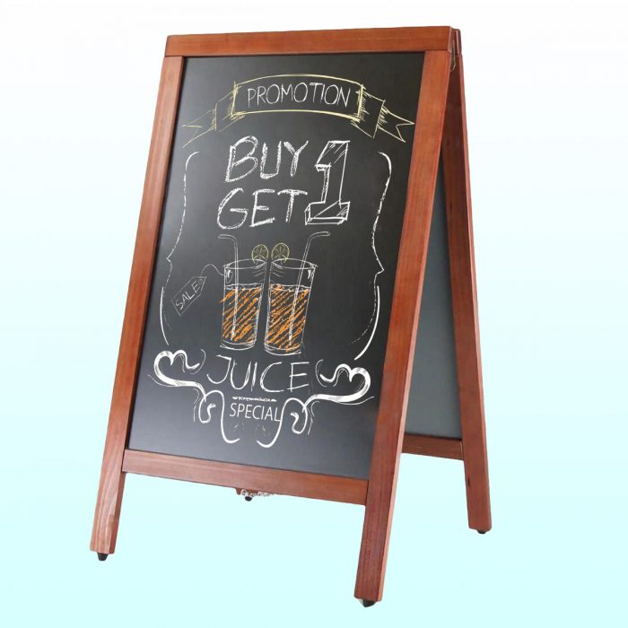 Brown Wood Blackboard Aframe | Sidewalk Chalkboard