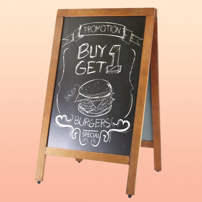 Red Wood Blackboard Aframe | Sidewalk Chalkboard