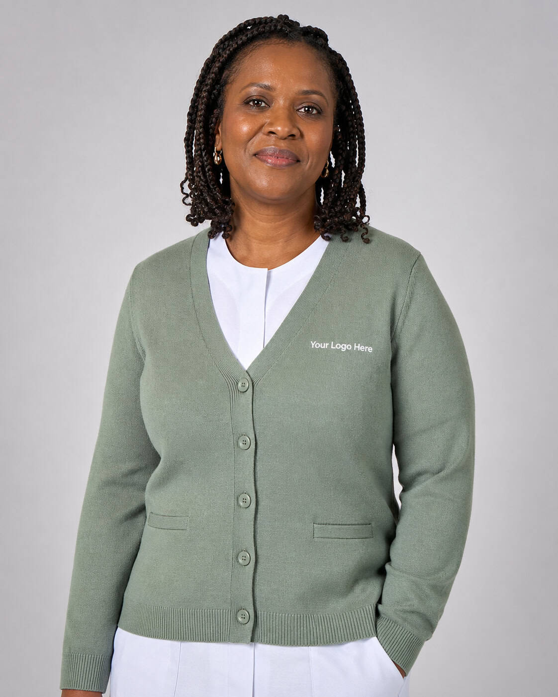 Sage Green Aged Care Cardigan — Cardigans & Jackets