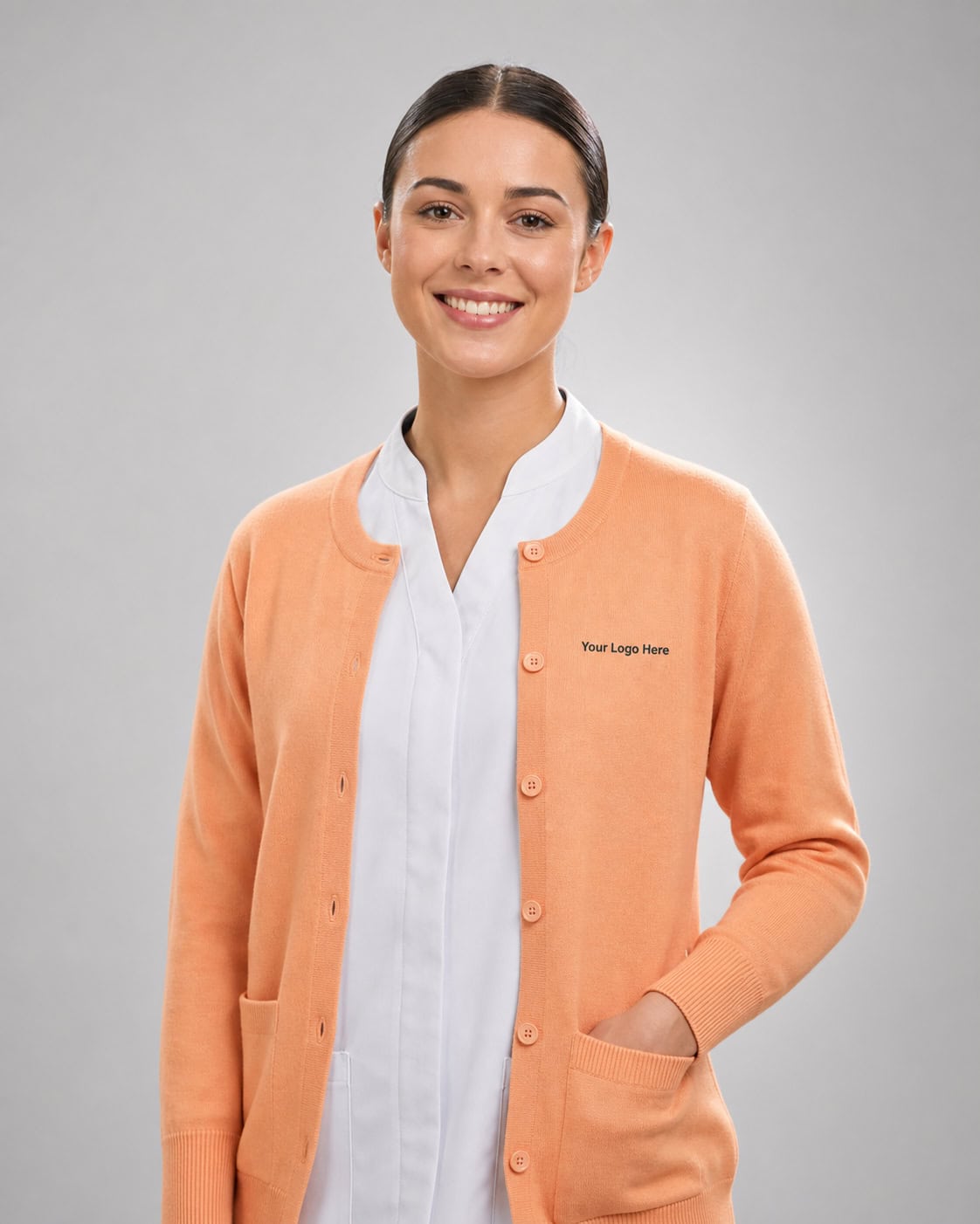 Peach Aged Care Cardigan — Cardigans & Jackets
