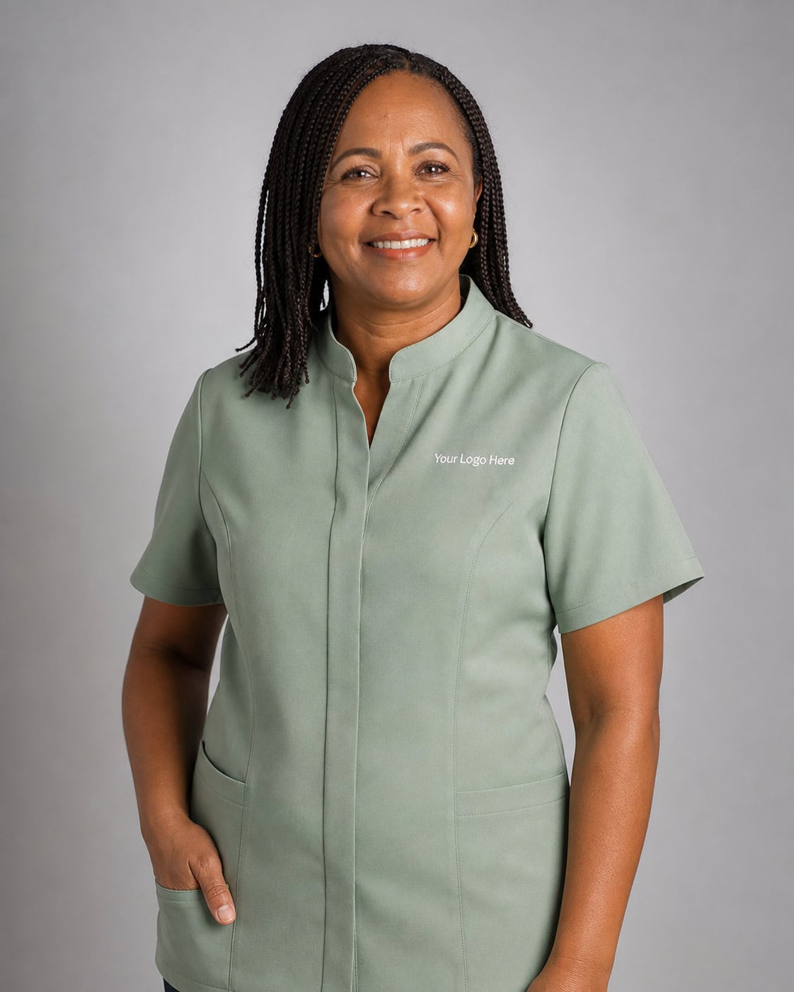 Sage Green Aged Care Tunic — Tunics