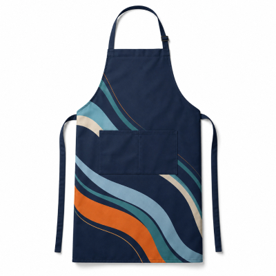 Abstract Wave Printed Apron — Aprons