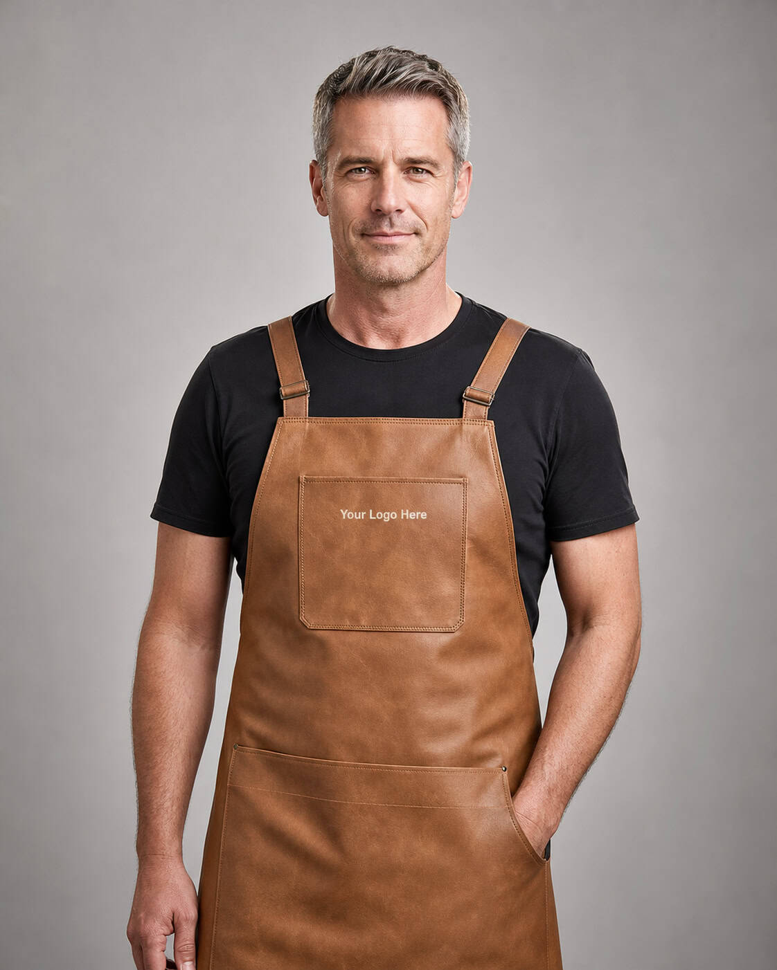 Tan Leather-Look Bib Apron – Men — Aprons