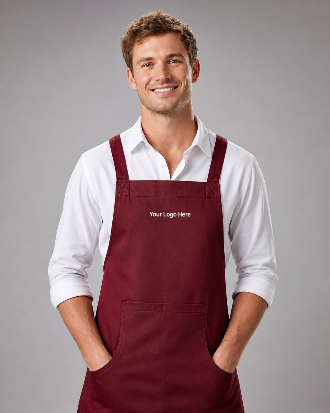 Burgundy Bib Apron – Men — Aprons