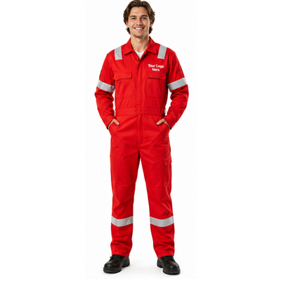 Red Industrial Work Coverall — Workshop Coveralls