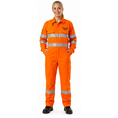 Orange Hi-Vis Safety Coverall — Workshop Coveralls
