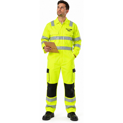 Premium Lime Safety Coverall — Workshop Coveralls