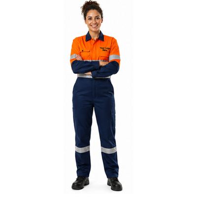 Women’s Navy Orange Coverall — Workshop Coveralls