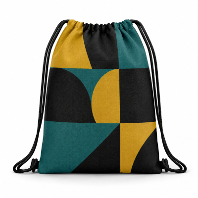 Geometric Print Drawstring Bag — Bags