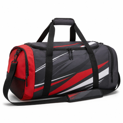 Dynamic Stripe Printed Duffle Bag — Bags