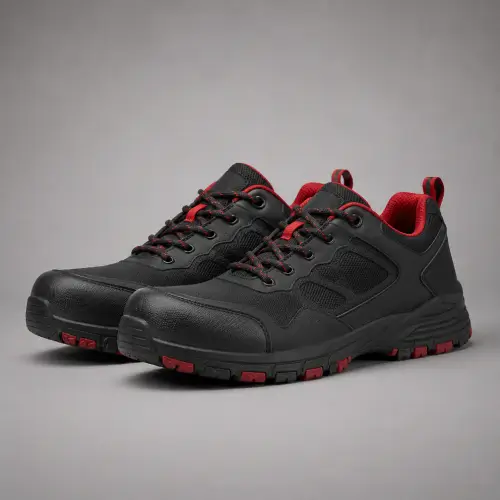 Black & Red Safety Jogger Work Shoes — Safety Joggers