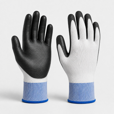 Blue & White Grip Work Gloves — Gloves