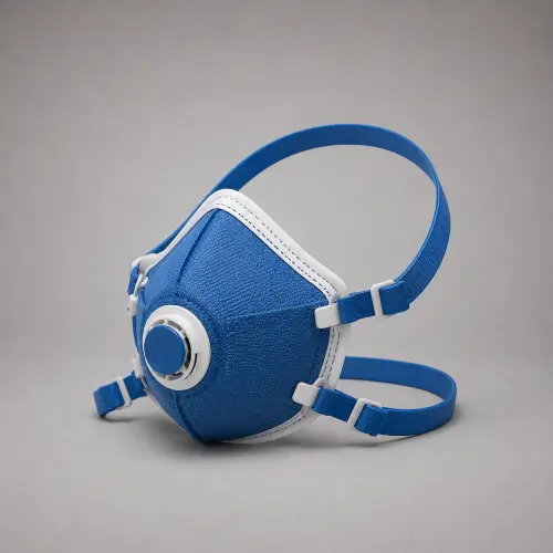 Blue & White Protective Respirator Mask — Respiratory