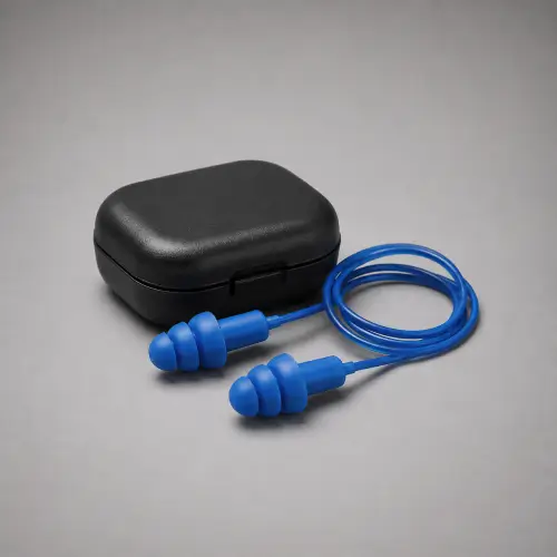 Blue Corded Reusable Earplugs Set — Hearing Protection