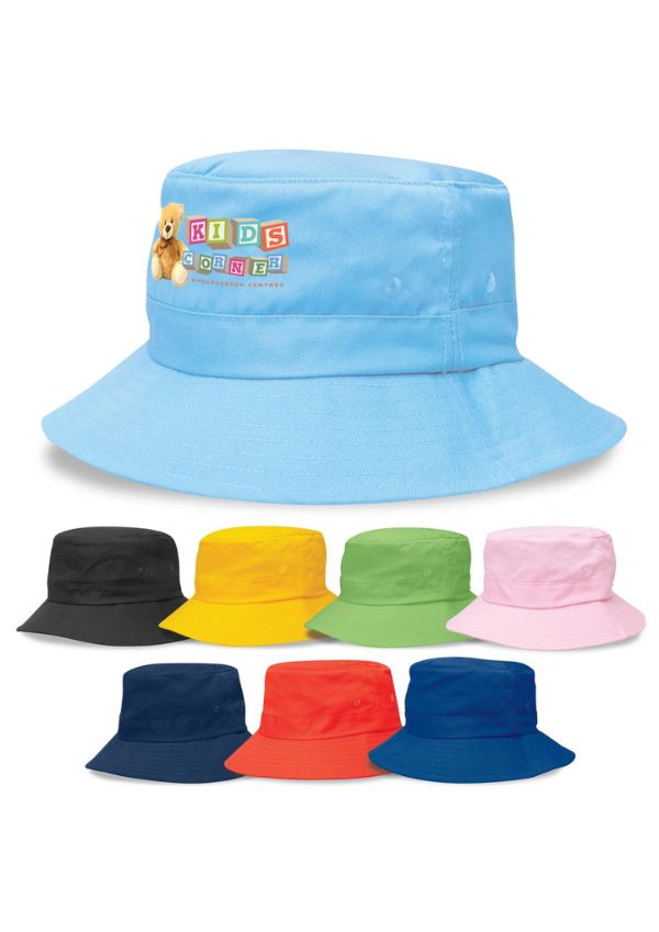 Kids Twill Bucket Hat w/Toggle — Caps & Hats