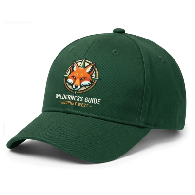 Custom Embroidered Forest Green Cap — Caps & Hats