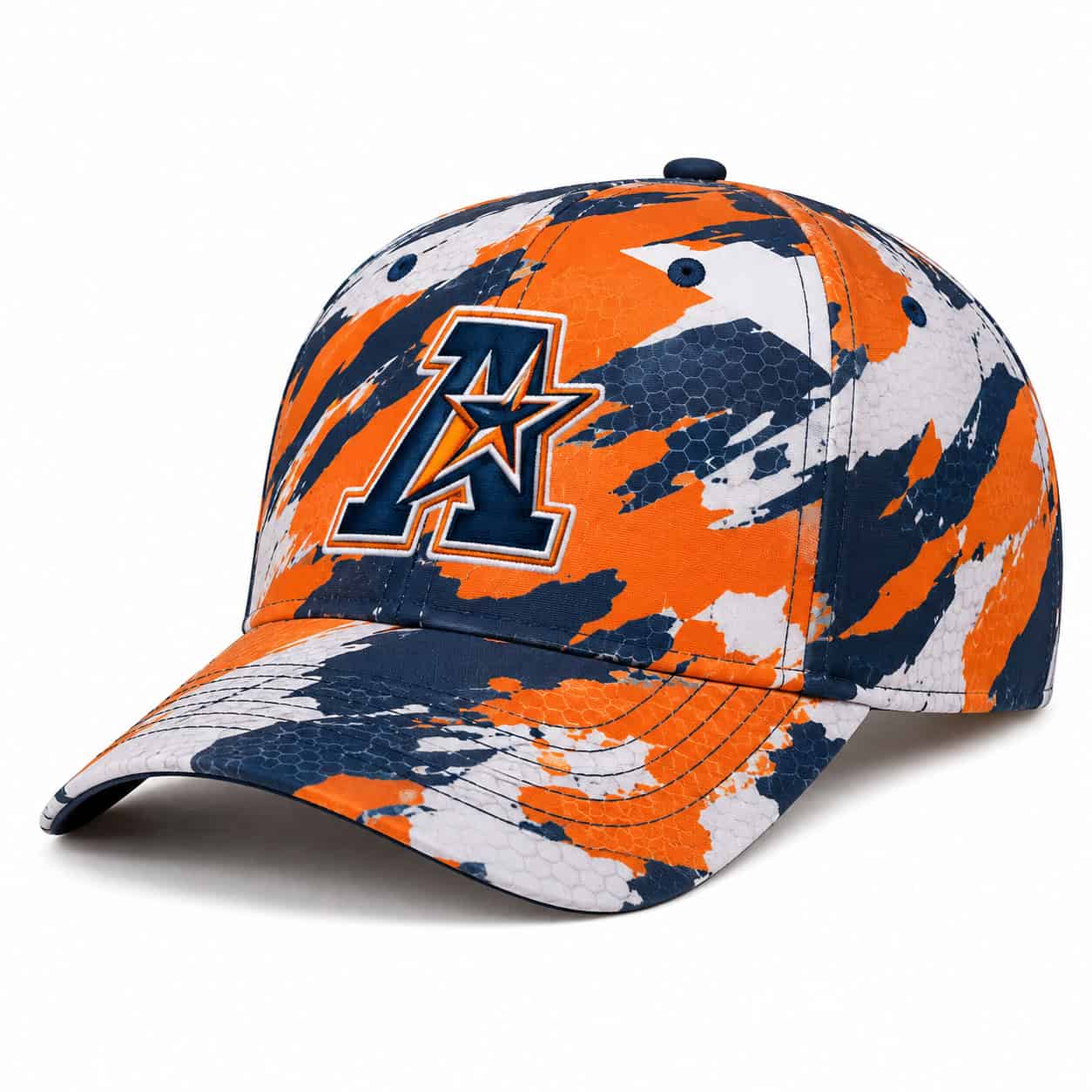 Orange Camo Star Sublimation Ca — Cap