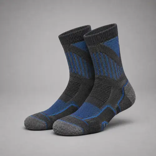 Charcoal & Blue Cushioned Safety Socks — Socks & Insoles