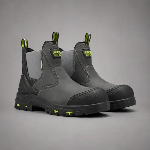 Charcoal Hi-Vis Slip-On Safety Boots — Slip-on Boots