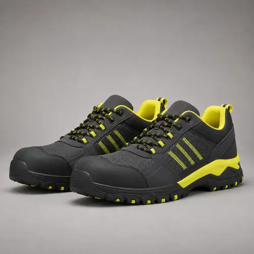 Charcoal Neon Yellow Work Safety Shoes — Safety Joggers