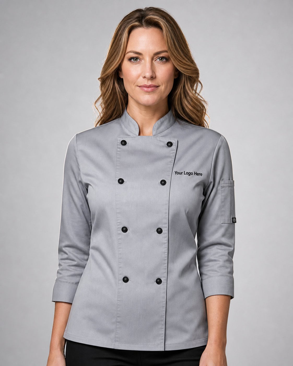 Grey Double-Breasted Chef Jacket – Women — Chef Wear