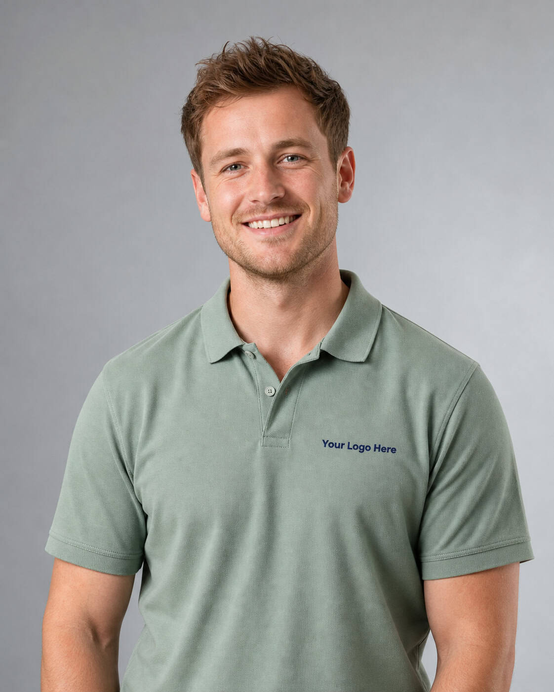 Sage Green Childcare Polo – Men — Polos