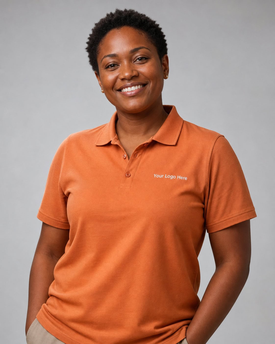 Burnt Orange Childcare Polo – Women — Polos