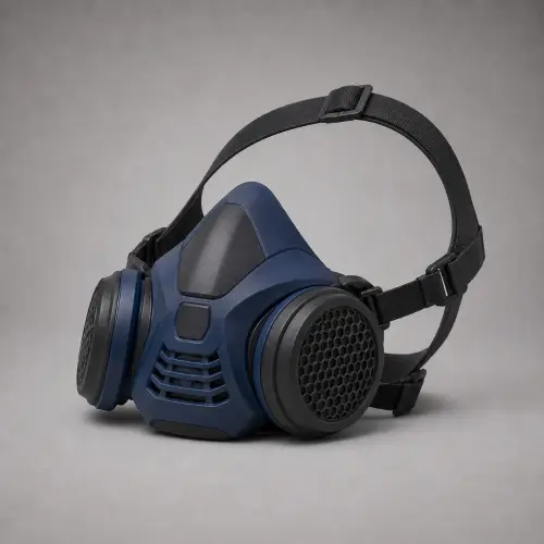Dark Blue Industrial Respirator Mask — Respiratory