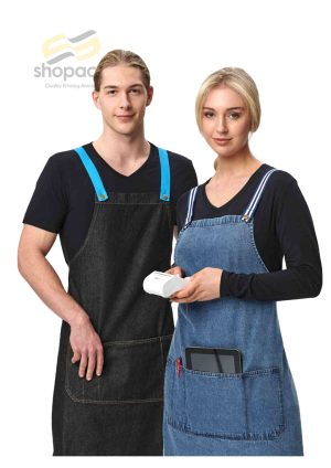 East Village Denim Bib Apron — Short Waisted Apron
